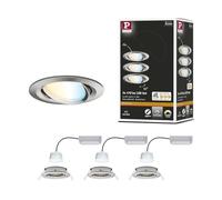 Paulmann Nova Plus Plafonnier encastré LED, fer brossé, Lot de 3, Tunable White Ce luminaire comporte des modules à LED prémontés de classes énergétiques A A++, A+, A