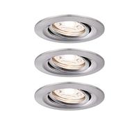 Paulmann 92973 Spot encastré LED Nova mini Plus Coin EasyDim rond orientable incl. 3x4,2 watts gradable Spot encastré pour plafond Acier brossé Lampe encastrée aluminium Blanc chaud 2700 K
