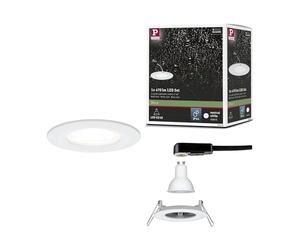 Paulmann 92978 spots encastrés LED Nova rond incl. 1x6,5 watts projecteurs encastrés Blanc dépoli spot Alu zinc lampe encastrée 4000 K GU10