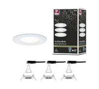 Paulmann 92980 spots encastrés LED Nova kit de 3 rond incl. 3x6,5 watts projecteurs encastrés Blanc dépoli spot Alu zinc lampe encastrée 4000 K GU10
