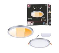 Paulmann 92991 Spots encastrés LED Areo VariFit IP44 gradable sur 3 niveaux 175 mm rond incl. 1x13 Watt gradable chrome mat matière plastique 2000 K