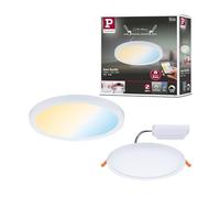 Paulmann 93043 Panneau LED spots encastrés Areo VariFit IP44 ZigBee Tunable White 175mm rond incl. 1x13W gradable Blanc éclairage plafond plast. 3000K