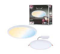 Paulmann 93044 Panneau LED spots encastrés Areo VariFit IP44 ZigBee Tunable White 230mm rond incl. 1x16W gradable Blanc éclair. plafond plast. 3000K