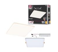 Paulmann 93062 LED Panel Spot encastré Veluna VariFit IP44, dimmable sur 3 niveaux, 215 x 215 mm, carré, avec 1 plafonnier de 21 watts, matière plastique satinée, 3000 K