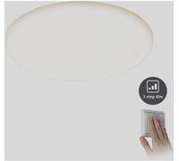 Paulmann 93064 Panneau LED spots encastrés Veluna VariFit IP44 gradable sur 3 niveaux 215mm rond incl. 1x21W plafonnier Satin plastique 3000K
