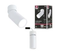 Paulmann 93087 plafonnier LED en saillie Turnal 470lm gradable 3 niveaux rond incl. 1x6W grad. plafonnier Blanc dépoli métal 2700K Coin