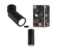 Paulmann 93089 LED Plafonniers Turnal 470lm 3-Step-Dim orientable rond incl. 1x6 Watt dimmable Plafonnier noir dépoli métal 2700 K Coin