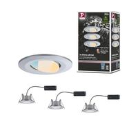 Paulmann 93095 LED spots encastrés Calla kit de 3 orientable IP65 90 mm 30° 3x550lm White Switch 3x5W projecteurs encastrés Chrome mat 3000K