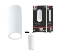 Paulmann 93105 Plafonnier LED Barrel rond 6W 470lm gradable 100° 3-Step-Dim 60 mm Blanc dépoli Métal 2700K luminaire en saillie + LED-Coin remplaçable