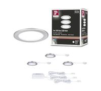 Paulmann 93121 Encastrés meubles LED kit de 3 65 mm 3x2,5W 3x180lm 230/12V 4000 K Acier brossé