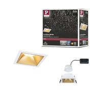 Paulmann 93132 Spots encastrés LED 3-Step-Dim Cole IP44 carré 88x88 mm Coin 6W 470lm 230 V 2700 K Blanc, Doré mat