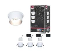 Paulmann Spot LED encastrable Gil 93385 – 3×6W, 3 niveaux d'intensité, 2700K blanc mat/fer brossé