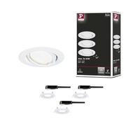 Paulmann 93390 spots encastrés LED kit de 3 orientable rund gradable projecteurs encastrés Blanc spot Métal lampe encastrée GU10