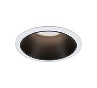 Paulmann 93394 Cole fixe rond gradable projecteur Blanc Noir mat, spot aluminium lampe encastrée plastique GU10, 1er Set