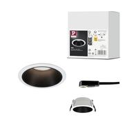 Paulmann 93394 spot encastré Cole fixe rond gradable projecteur encastré Blanc Noir mat, spot aluminium lampe encastrée plastique GU10