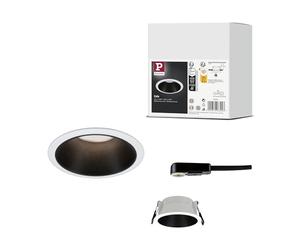 Paulmann 93394 spot encastré Cole fixe rond gradable projecteur encastré Blanc Noir mat, spot aluminium lampe encastrée plastique GU10