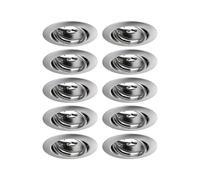 Paulmann 93399 Base encastrés LED rond max. 10 watts Spots encastrés Acier brossé lampe encastrée Métal spot de plafond GU10