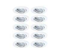 Paulmann 93400 Base encastrés LED rond max. 10 watts Spots encastrés Blanc dépoli lampe encastrée Métal spots pour plafond GU10