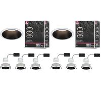 Paulmann 93402 LED spot encastré Cole rond incl. 3x6,5 watts gradable Projecteur encastré Blanc, Noir mat Lampe encastrée plastique, Alu zinc Spot pour plafond 2700 K (Lot de 2)