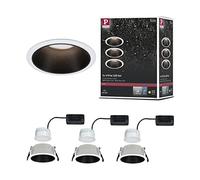Paulmann 93402 LED spot encastré Cole rond incl. 3x6,5 watts gradable Projecteur encastré Blanc, Noir mat Lampe encastrée plastique, Alu zinc Spot pour plafond 2700 K