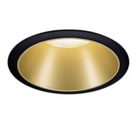 Paulmann 93403 LED spot encastré Cole rond incl. 1x6,5 watts gradable Projecteur encastré Noir, Doré mat Lampe encastrée plastique, Alu zinc Spot pour plafond 2700 K