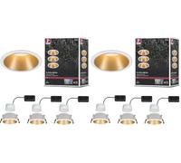 Paulmann 93406 LED spots encastrés Cole rond incl. 3x6,5 watts gradable projecteurs encastrés Blanc, Doré mat Lampe encastrée plastique, Alu zinc Spot pour plafond 2700 K (Lot de 2)