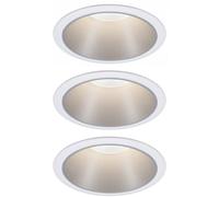 Paulmann Cole Plafonnier encastré LED, blanc/argenté mat, Lot de 3 Ce luminaire comporte des modules à LED prémontés de classes énergétiques A A++, A+, A