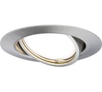 Paulmann Spot encastré LED 93412 – Base ronde orientable, acier brossé, 5W inclus, 3000K, GU10
