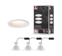 Paulmann 93419 LED spots encastrés Cymbal incl 3x6,5W IP44 gradable projecteurs encastrés Blanc dépoli spot plastique lampe encastrée 2000K