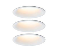 Paulmann 93419-Lot de 3 boîtes à encastrer LED Cymbal 3 x 6,5 W IP44 à intensité variable Blanc mat en plastique 2000 K