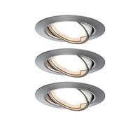 Paulmann 93421 Base rond incl. 3x5W projecteurs Acier brossé spot métal lampe encastrée 3000 K, 15 W, LED Coin