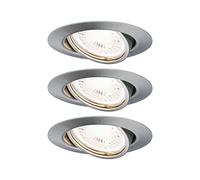 Paulmann 93424 Spot encastré LED Base rond incl. 3x5W gradable projecteurs encastrés Acier brossé spot métal lampe encastrée 3000 K GU10