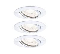 Paulmann 93426 Spot encastré LED Base rond incl. 3x5 watts gradable projecteurs encastrés Blanc spot métal lampe encastrée 3000 K GU10