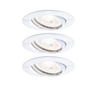 Paulmann 93426 Spot encastré LED Base rond incl. 3x5 watts gradable projecteurs encastrés Blanc spot métal lampe encastrée 3000 K GU10