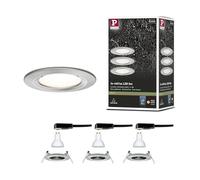 Spot encastré LED Nova Kit de base fixe IP44 rond 78mm GU10 3x6,5W 3x460lm 230V 2700K Acier brossé Acier brossé G