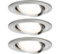 Spot encastré LED 3-Step-Dim Nova Kit de base orientable rond 84mm 50° GU10 3x6,5W 3x460lm 230V gradable 2700K Acier brossé Acier brossé G