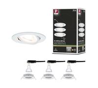 Paulmann 93467 Spot encastrable jeu de 3 LED GU10 19.5 W blanc mat