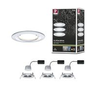 Paulmann 93499 LED Spots encastrés 3-Step-Dim Nova Coin Basisset rigide IP44 rond 78 mm Coin 3x6W 3x470lm 230V dimmable 2700K Chrome