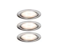 Paulmann 93553 Kit encastrés meuble LED 3x4,5W, 6VA, 230V/350mA, 65 mm, Acier brossé/Métal