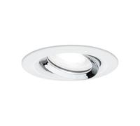 Paulmann 93673 Spot encastré LED Nova Plus rond orientable 6W IP65 gradable projecteurs enc. Blanc dépoli chrome spot Alu zinc lampe enc. 4000 K GU10