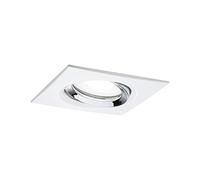 Paulmann 93674 Spot encastré LED Nova Plus carré orientable 6W IP65 gradable projecteurs enc. Blanc dépoli chrome spot Alu zinc lampe enc. 4000 K GU10