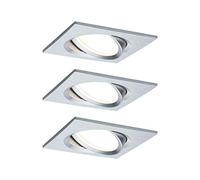 Paulmann 93680 Spot encastré LED Nova Plus carré orientable incl. 3x6,8 watts gradable projecteurs encastrés alu spot alu lampe encastrée 2700 K