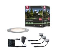 Paulmann Kit de base Plug&Shine extérieur 93692 – 3×1W 3000K IP65 24V Ø70 mm Argent/Plastique