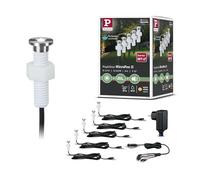 Paulmann 93695 Outdoor Plug&Shine Kit encastrés extérieur MicroPen II, 5x0,22W, (incl. driver), IP67, 3000K, Acier inoxydable argent 4,6 x 1,5 x 4,6 cm