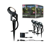 Paulmann 93696 Outdoor Plug&Shine Kit de base Spot Sting extérieur, IP67, 3000K, 3x6W, 24V, dimmable Anthracite 27,4 x 7,1 x 27,4 cm