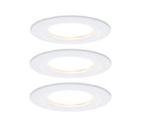 Paulmann 93870 Kit encastrés Premium Coin Slim, rond, LED 3x6,8W, 2700K, 230V, 51mm, Blanc mat/Alu