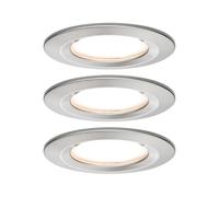 Paulmann 93873 Kit encastrés Premium Coin Slim, rond, fixe LED 3x6,8W, 2700K, 230V, 51mm, Acier brossé/Alu