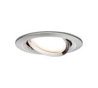 Paulmann 93877 Kit encastrés Premium Coin Slim, dimmable, rond, orientable, LED 1x6,8W, 2700K, 230V, 51mm, Acier brossé/Alu