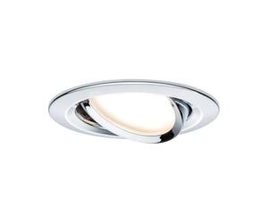 Paulmann 93879 Spot encastré LED Coin Slim rond orientable incl. 1x6,8 watts gradable projecteurs encastrés Chrome spot Alu zinc lampe encastrée 2700 K