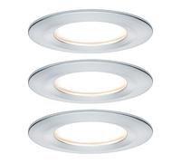 Paulmann 93901 Kit encastrés Premium Coin Slim, dimmable, rond, fixe, LED 3x6,8W, 2700K, 230V, 51mm, Alu tourné/Alu